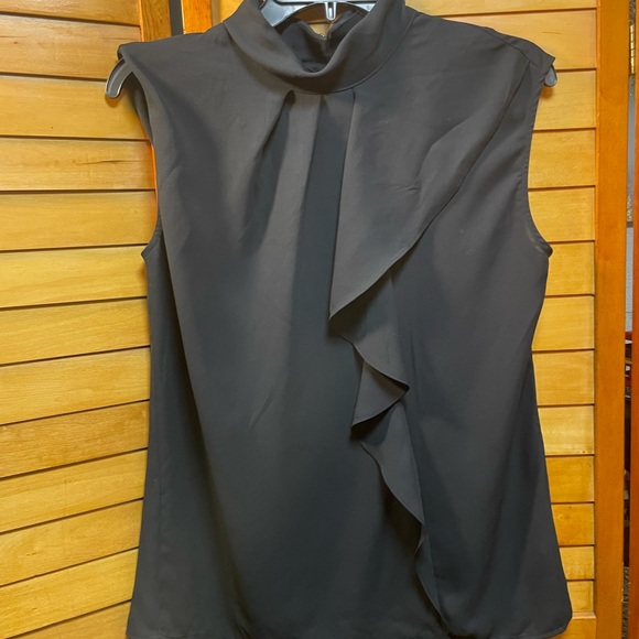 New York & Company Tops - NY&C Black Ruffle Sleeveless Top. Size small.